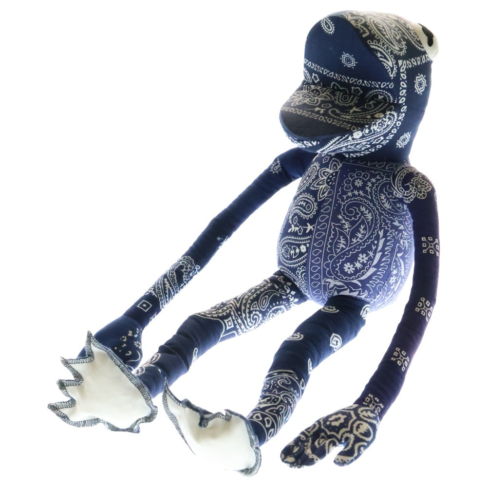 READY MADE(レディメイド) Frog man レディメイド フロッグマン ぬいぐるみ マスコット リメイク 再構築 ヴィンテージファブリック バンダナ ペイズリー ネイビー