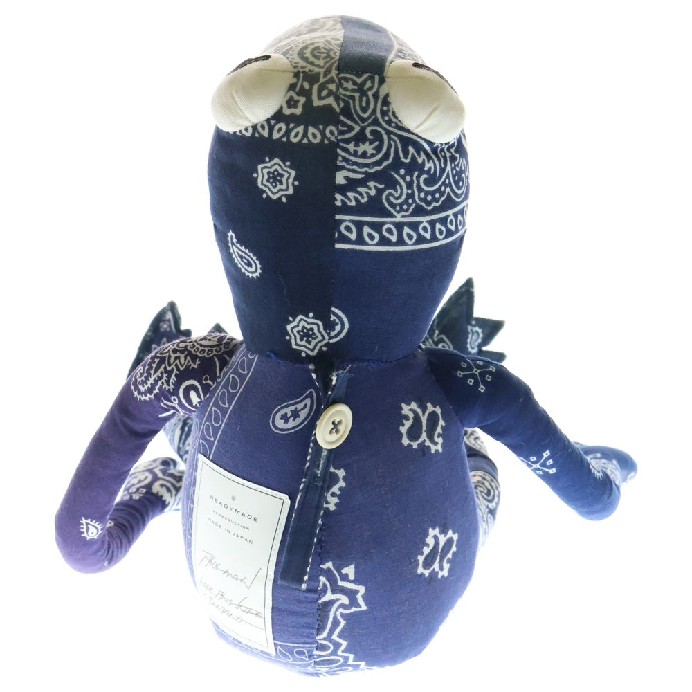 READY MADE(レディメイド) Frog man レディメイド フロッグマン ぬいぐるみ マスコット リメイク 再構築 ヴィンテージファブリック バンダナ ペイズリー ネイビー