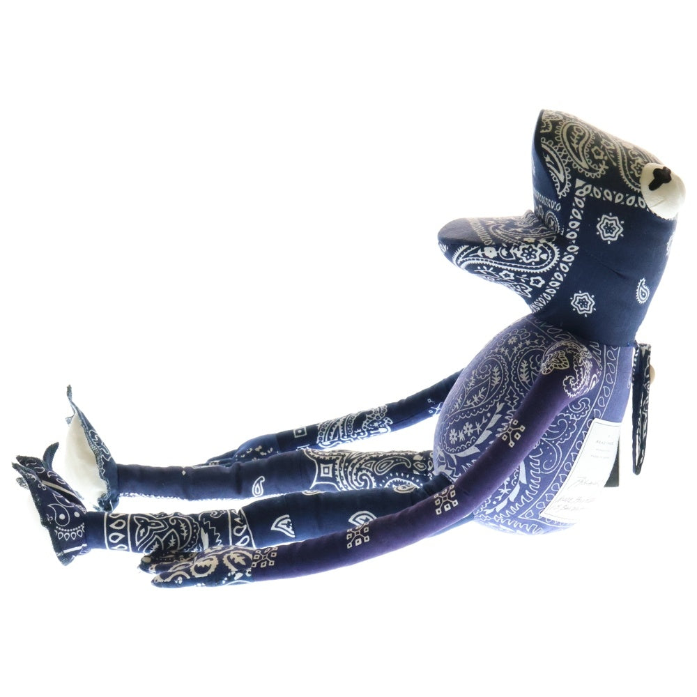 READY MADE(レディメイド) Frog man レディメイド フロッグマン ぬいぐるみ マスコット リメイク 再構築 ヴィンテージファブリック バンダナ ペイズリー ネイビー