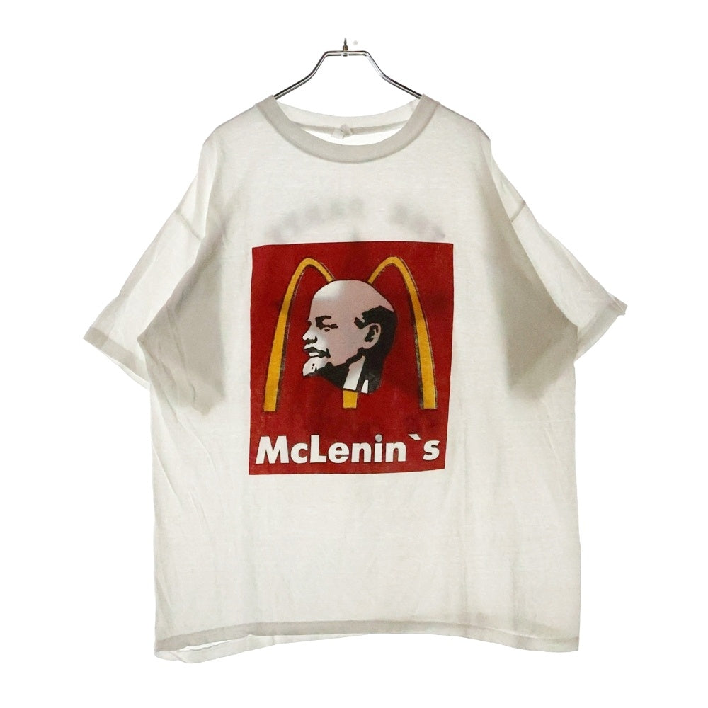 VINTAGE(ヴィンテージ) OLD McLenin's LENIN McDonald's PARODY 半袖Tシャツ カットソー ホワイト