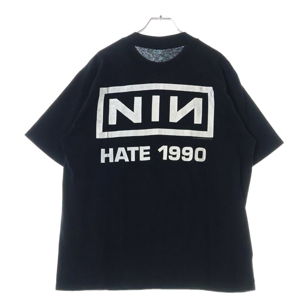 VINTAGE(ヴィンテージ) 90S NINE INCH NAILS PRETTY HATE MACHINE HATE ナインインチネイルズ 両面プリント 半袖Tシャツ ブラック