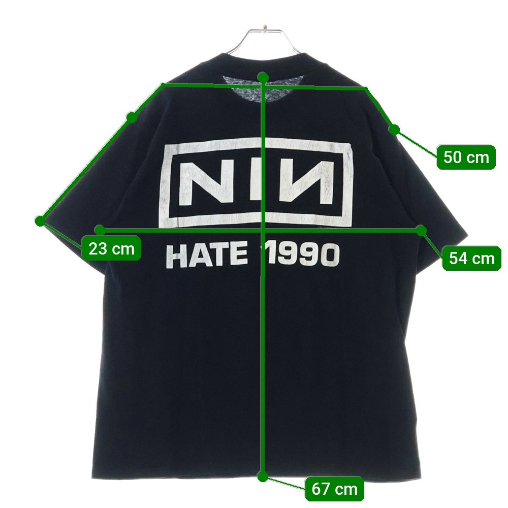 VINTAGE(ヴィンテージ) 90S NINE INCH NAILS PRETTY HATE MACHINE HATE ナインインチネイルズ 両面プリント 半袖Tシャツ ブラック