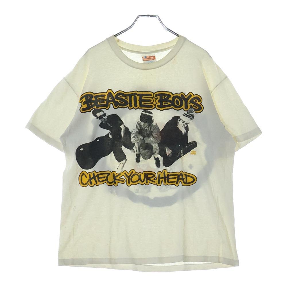 VINTAGE(ヴィンテージ) 90S VINTAGE BEASTIE BOYS CHECK YOUR HEDE Promo TEE ヴィンテージ ビースティ ボーイズ チェック ユア ヘッド クルーネック 半袖Tシャツ カットソー ホワイト