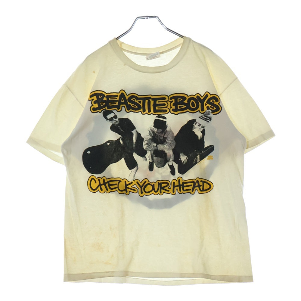 VINTAGE(ヴィンテージ) 90S VINTAGE BEASTIE BOYS CHECK YOUR HEDE Promo TEE ヴィンテージ ビースティ ボーイズ チェック ユア ヘッド クルーネック 半袖Tシャツ カットソー ホワイト