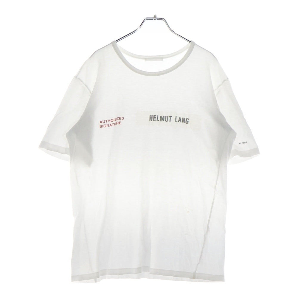 HELMUT LANG(ヘルムートラング) 90S 1997/8 collection 本人期 ロゴプリント 半袖Tシャツ ホワイト
