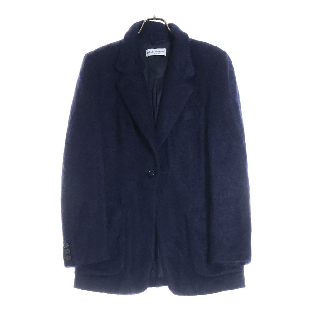 DOLCE & GABBANA(ドルチェアンドガッバーナ) 90-00S シャギーニット 1B テーラードジャケット ネイビー レディース