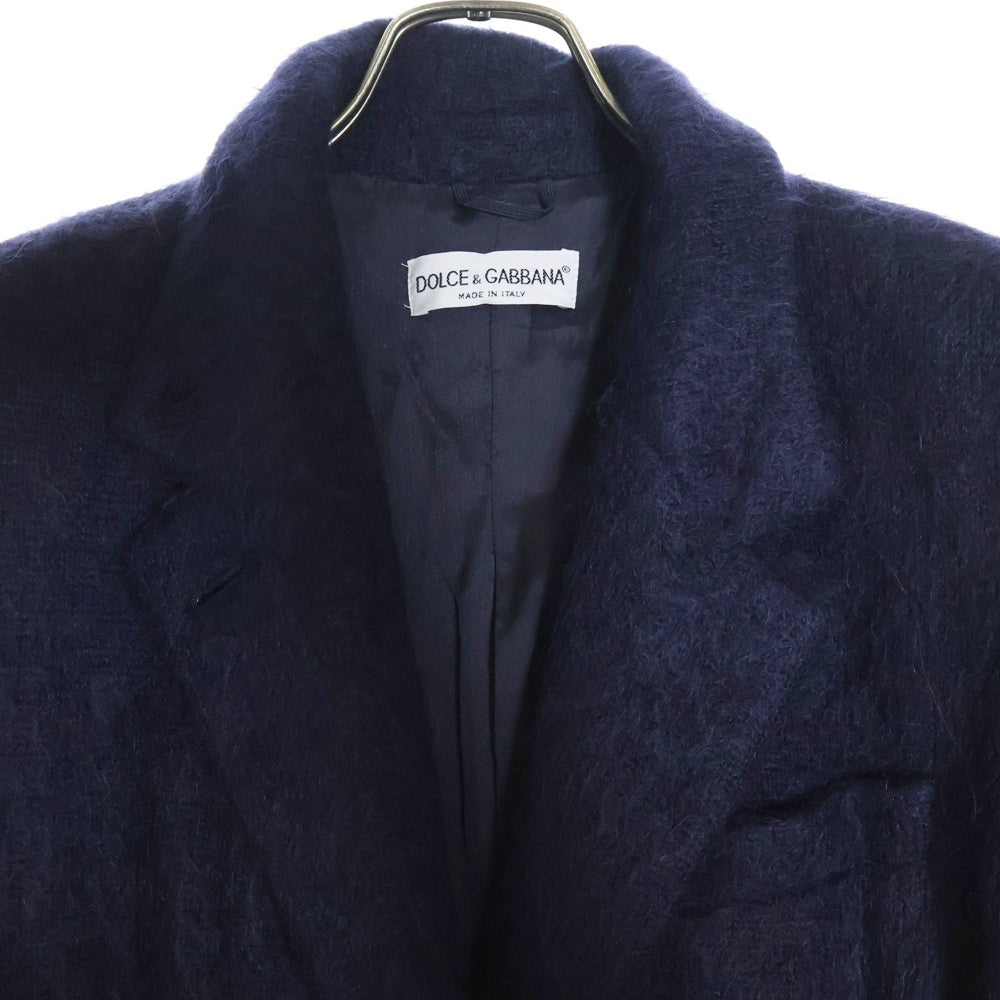 DOLCE & GABBANA(ドルチェアンドガッバーナ) 90-00S シャギーニット 1B テーラードジャケット ネイビー レディース
