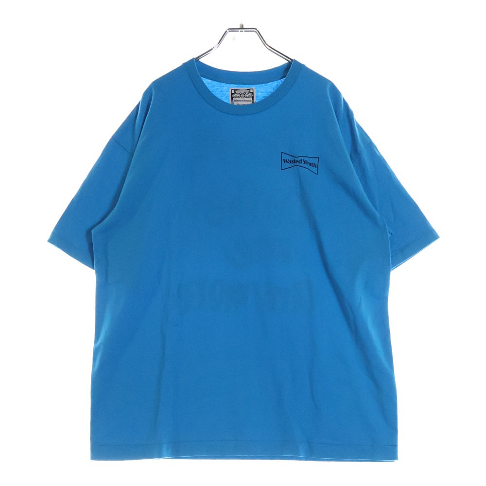 WASTED YOUTH(ウェイステッドユース) 23SS グラフィックプリント 両面プリント 半袖Tシャツ ブルー