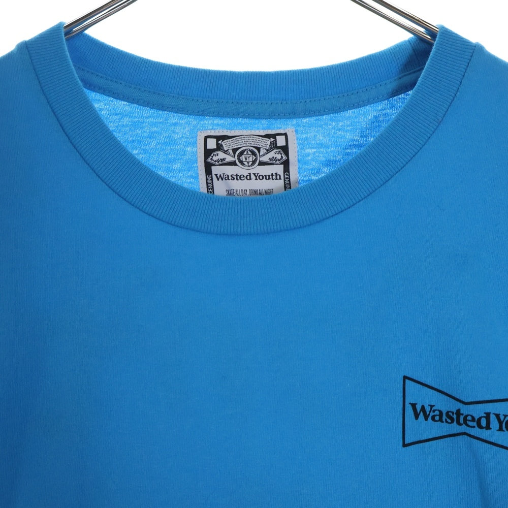 WASTED YOUTH(ウェイステッドユース) 23SS グラフィックプリント 両面プリント 半袖Tシャツ ブルー
