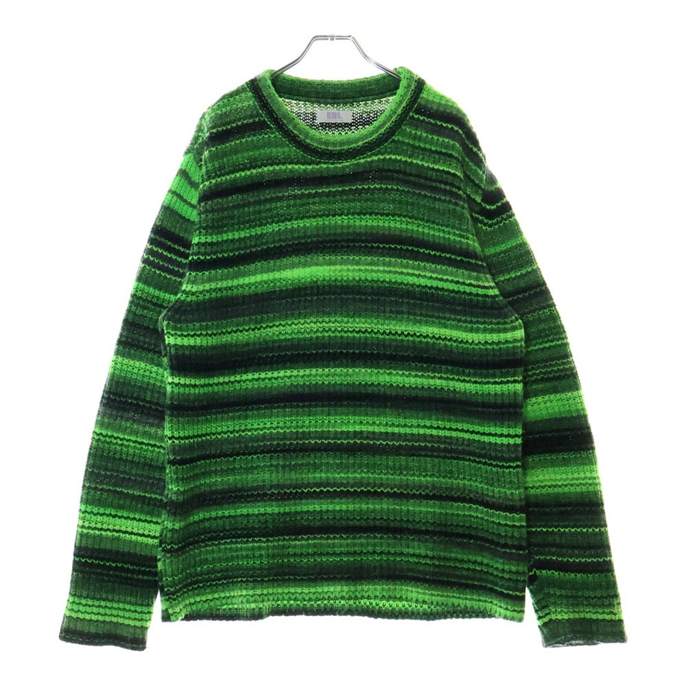 ERL(イーアールエル) Striped wool-blend sweater ボーダー セーター グリーン 04-N005-N006