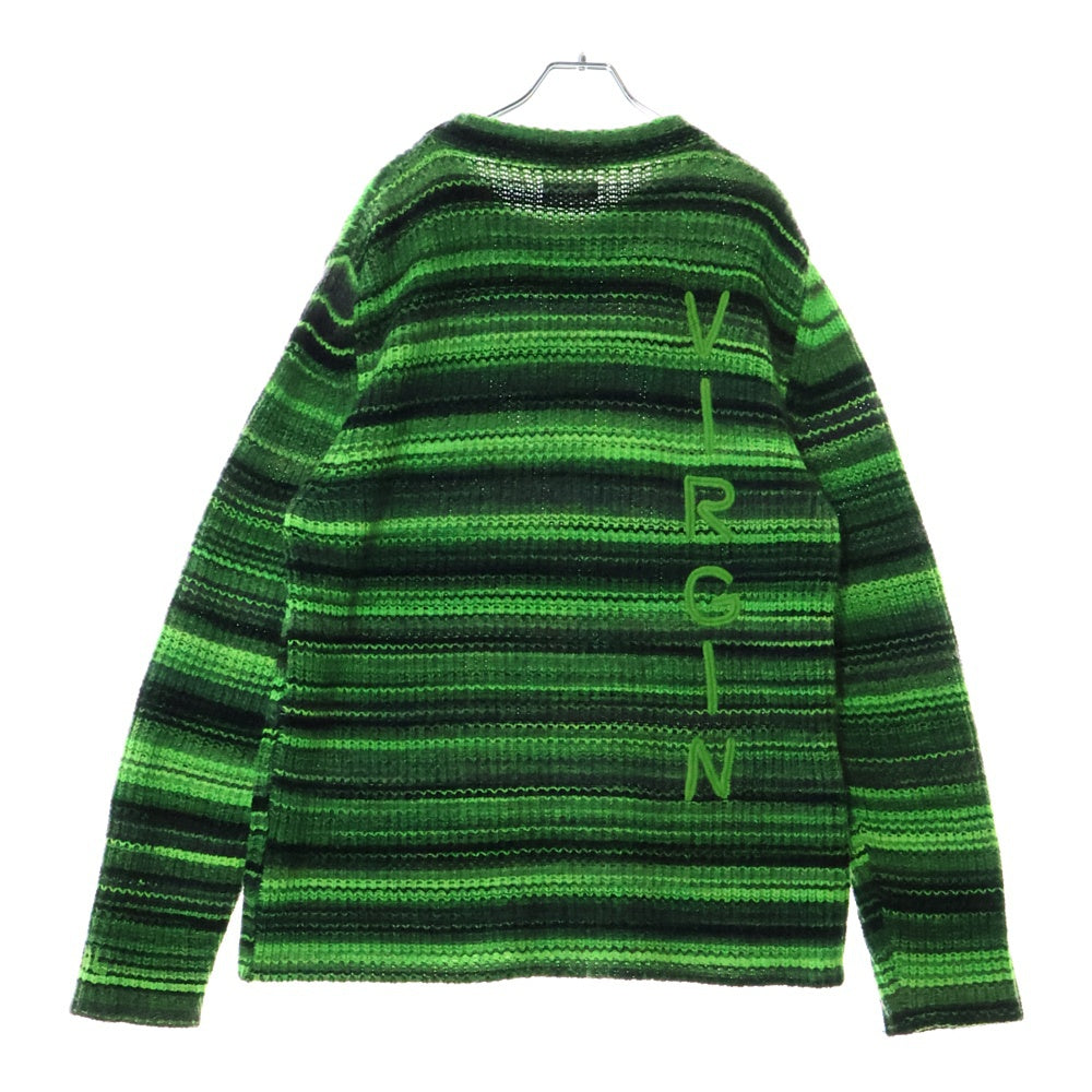 ERL(イーアールエル) Striped wool-blend sweater ボーダー セーター グリーン 04-N005-N006