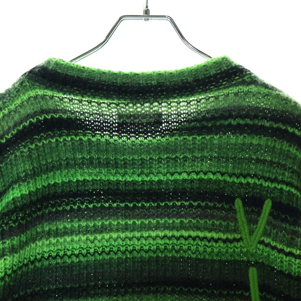 ERL(イーアールエル) Striped wool-blend sweater ボーダー セーター グリーン 04-N005-N006