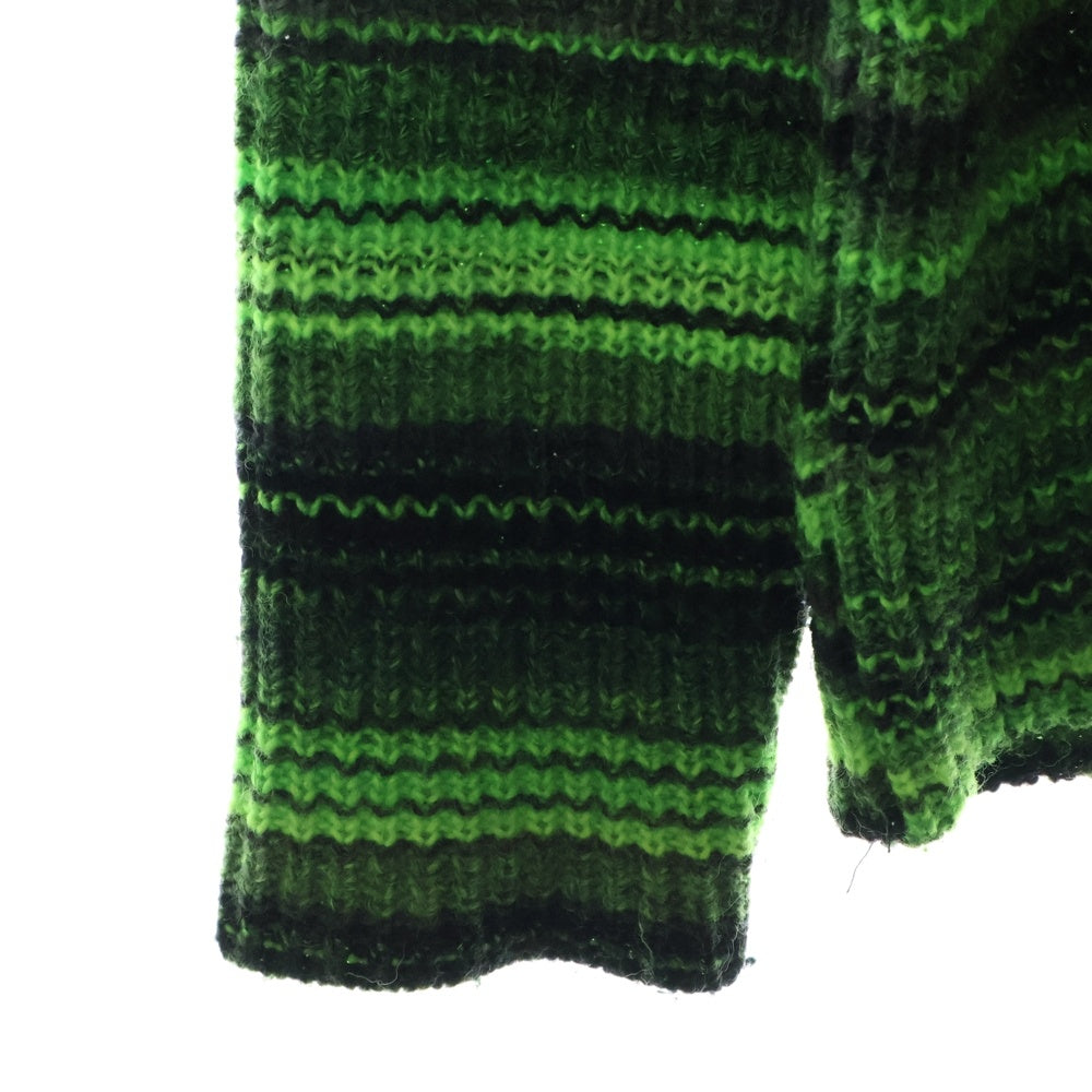 ERL(イーアールエル) Striped wool-blend sweater ボーダー セーター グリーン 04-N005-N006