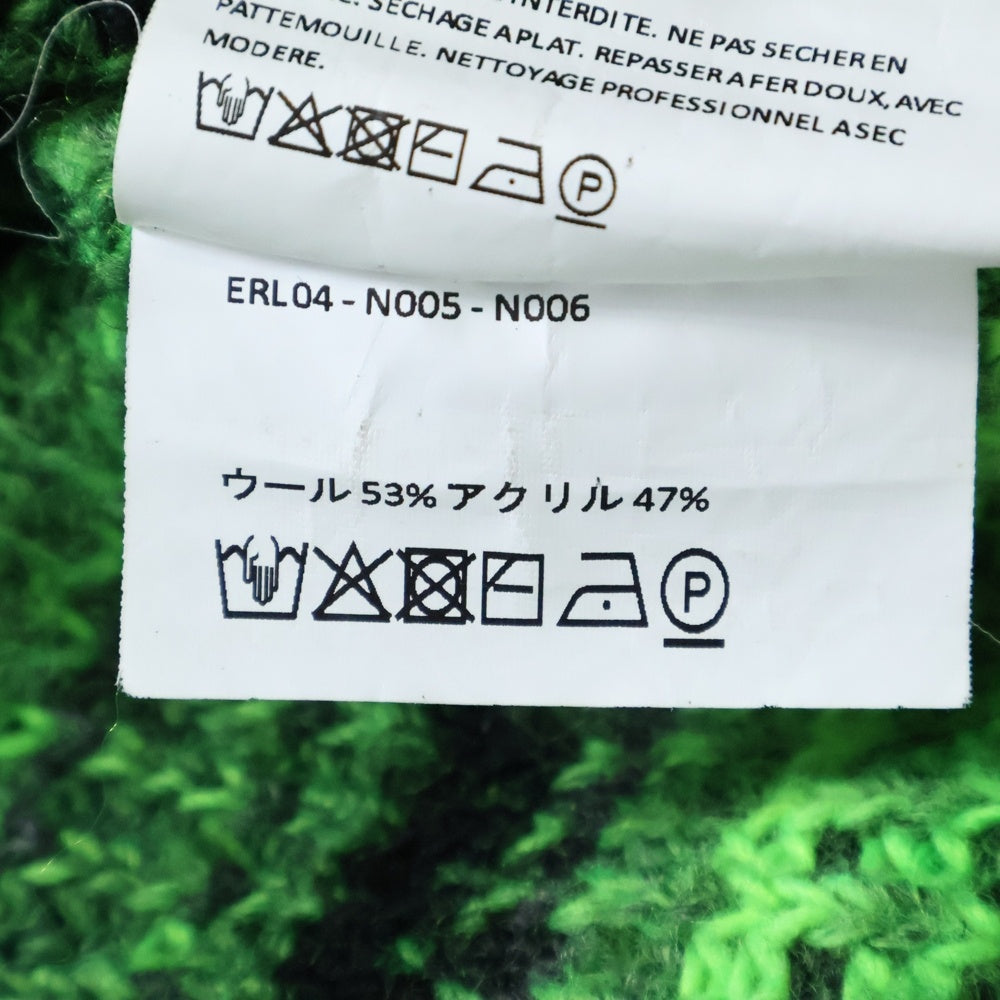 ERL(イーアールエル) Striped wool-blend sweater ボーダー セーター グリーン 04-N005-N006