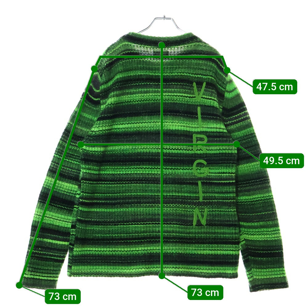 ERL(イーアールエル) Striped wool-blend sweater ボーダー セーター グリーン 04-N005-N006
