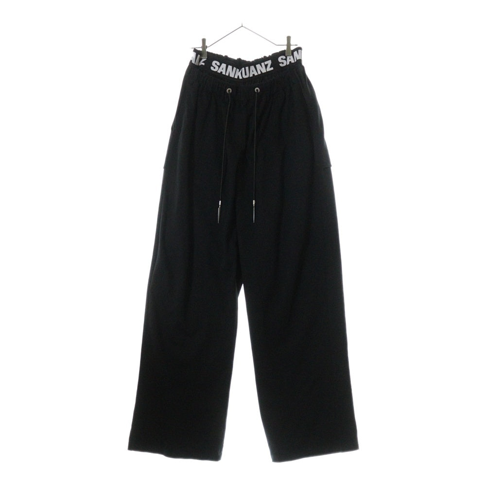 SANKUANZ(サンクアンズ) LOGO WAISTBAND BAGGY SWEATPANTS ロゴ ウエストバンド バギー スウェットパンツ ブラック S24SSMPA0110-BK