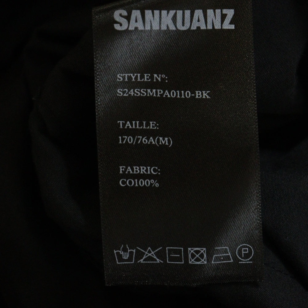 SANKUANZ(サンクアンズ) LOGO WAISTBAND BAGGY SWEATPANTS ロゴ ウエストバンド バギー スウェットパンツ ブラック S24SSMPA0110-BK