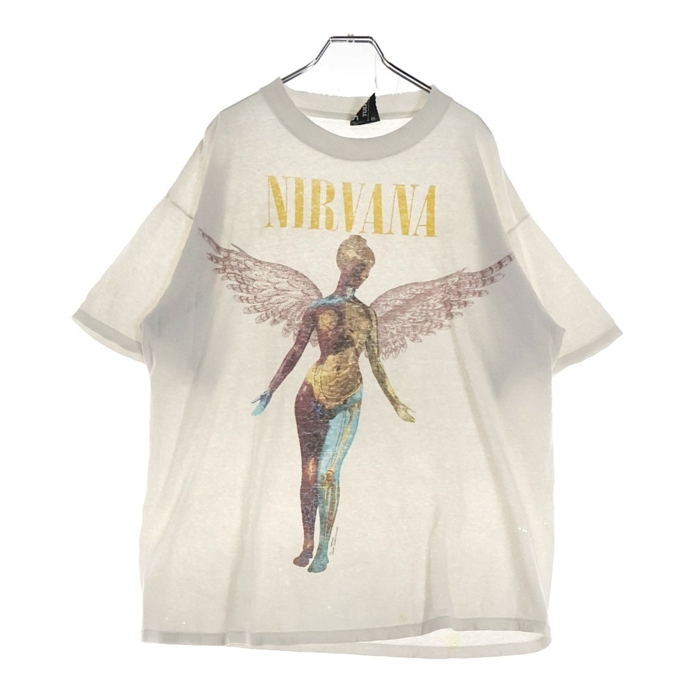 VINTAGE(ヴィンテージ) 90S NIRVANA IN UTERO ニルヴァーナ インユーテロ 両面プリント 半袖Tシャツ ホワイト