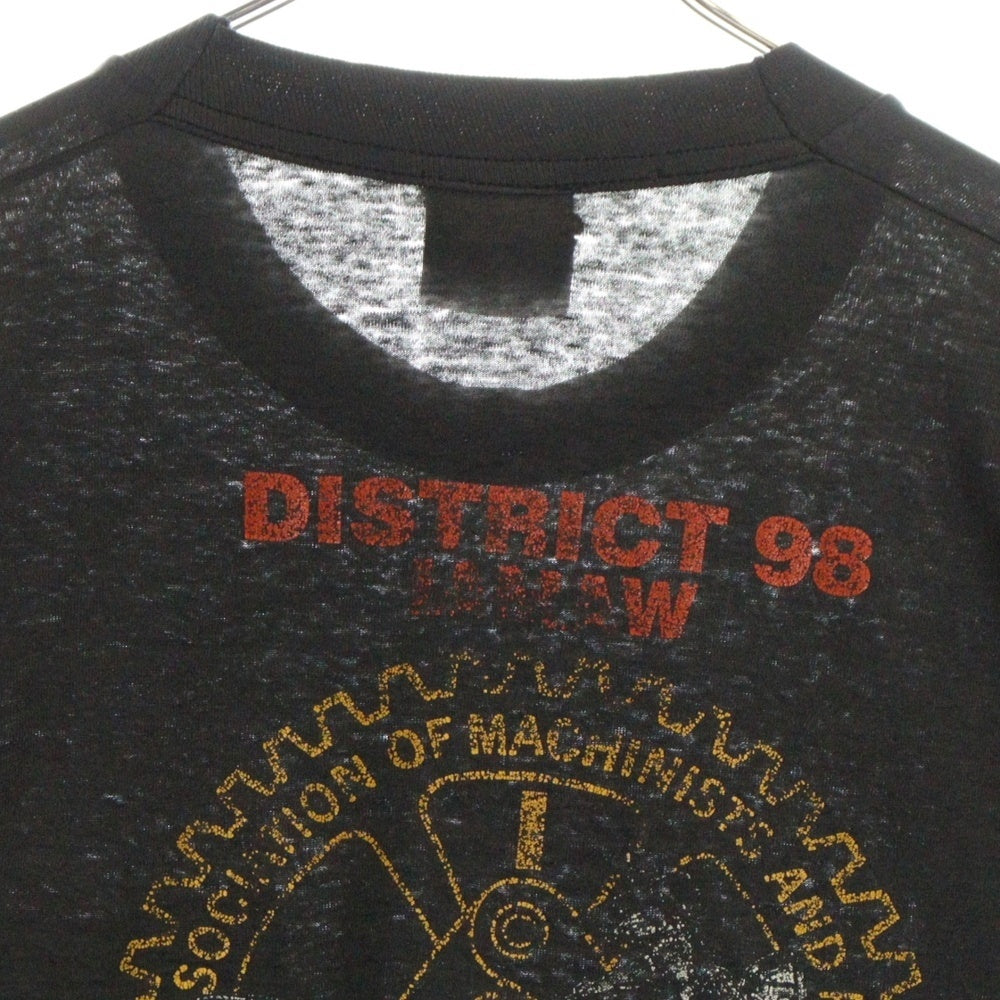 VINTAGE(ヴィンテージ) 90S Harley Davidson DISTRICT 98 IAMAW ハーレーダビッドソン 両面プリント 半袖Tシャツ ブラック