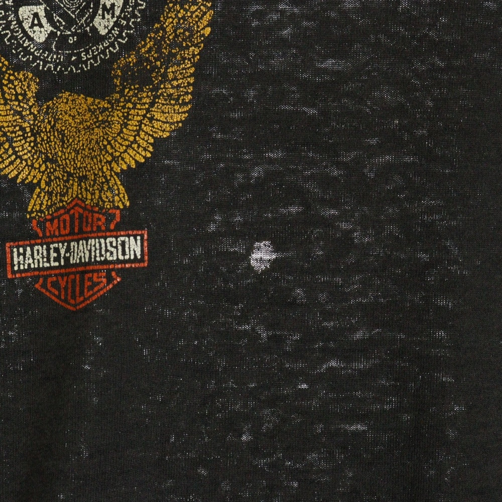VINTAGE(ヴィンテージ) 90S Harley Davidson DISTRICT 98 IAMAW ハーレーダビッドソン 両面プリント 半袖Tシャツ ブラック