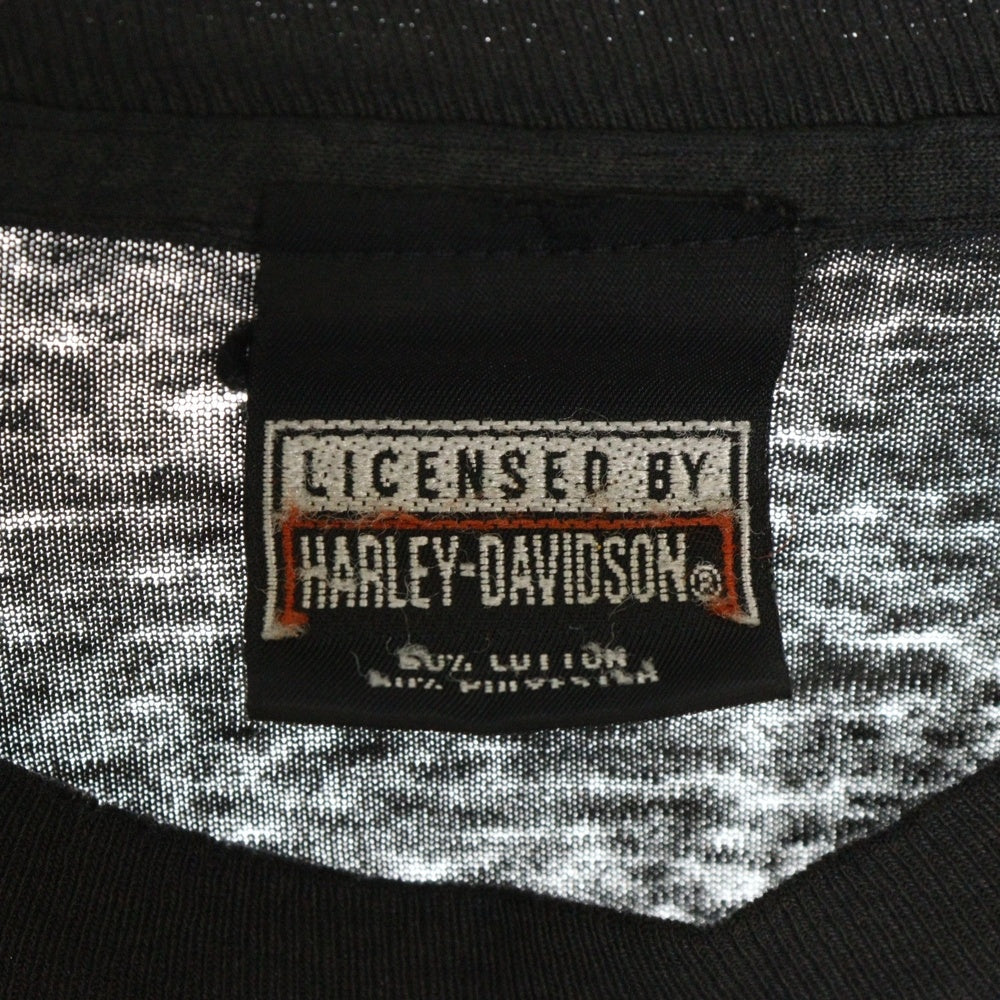 VINTAGE(ヴィンテージ) 90S Harley Davidson DISTRICT 98 IAMAW ハーレーダビッドソン 両面プリント 半袖Tシャツ ブラック