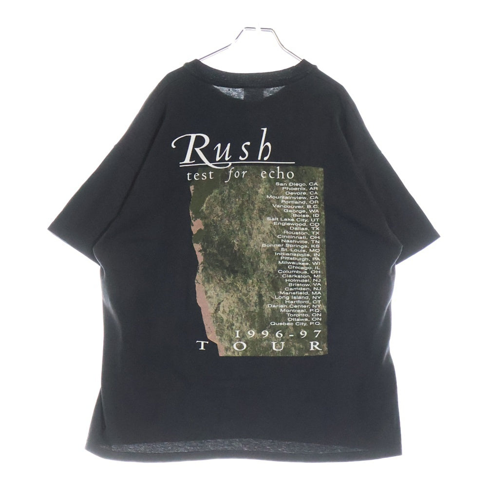 VINTAGE(ヴィンテージ) 90s Rush test for echo TOUR ラッシュ 両面プリント 半袖Tシャツ ブラック