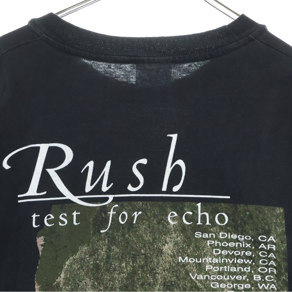 VINTAGE(ヴィンテージ) 90s Rush test for echo TOUR ラッシュ 両面プリント 半袖Tシャツ ブラック
