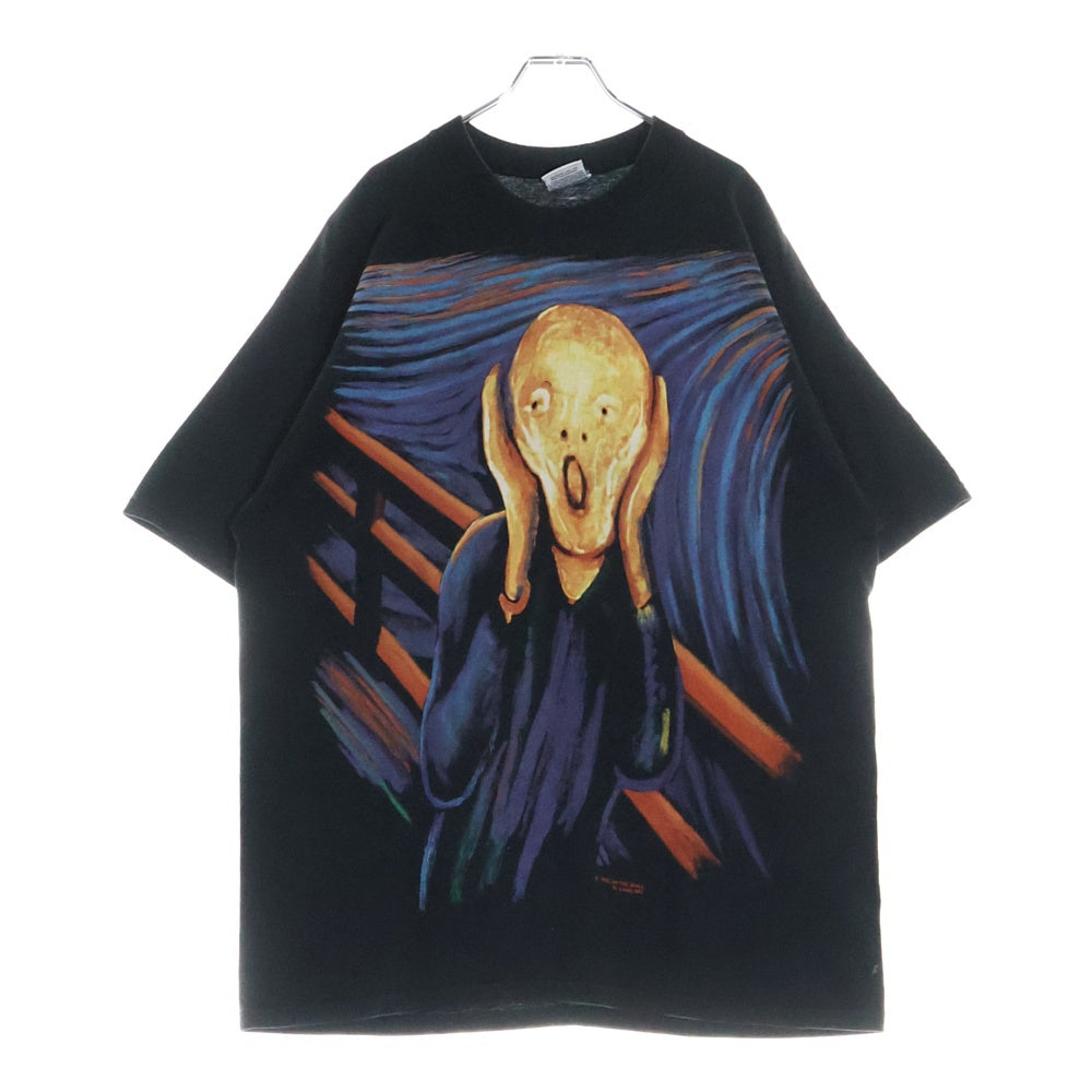 VINTAGE(ヴィンテージ) 90s Edvard Munch The scream art ムンクの叫び アートプリント 半袖Tシャツ ブラック