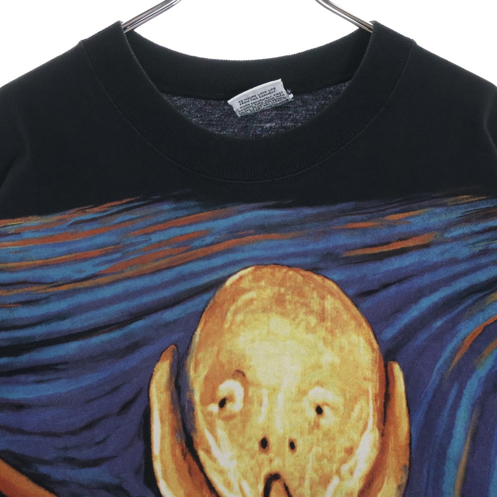 VINTAGE(ヴィンテージ) 90s Edvard Munch The scream art ムンクの叫び アートプリント 半袖Tシャツ ブラック