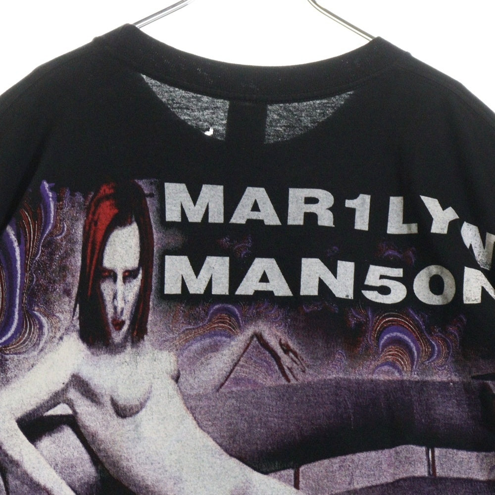 VINTAGE(ヴィンテージ) 90s Marilyn Manson mechanical animals Resurrection bootleg マリリンマンソン 両面 オーバープリント ブートレグ 半袖Tシャツ ブラック