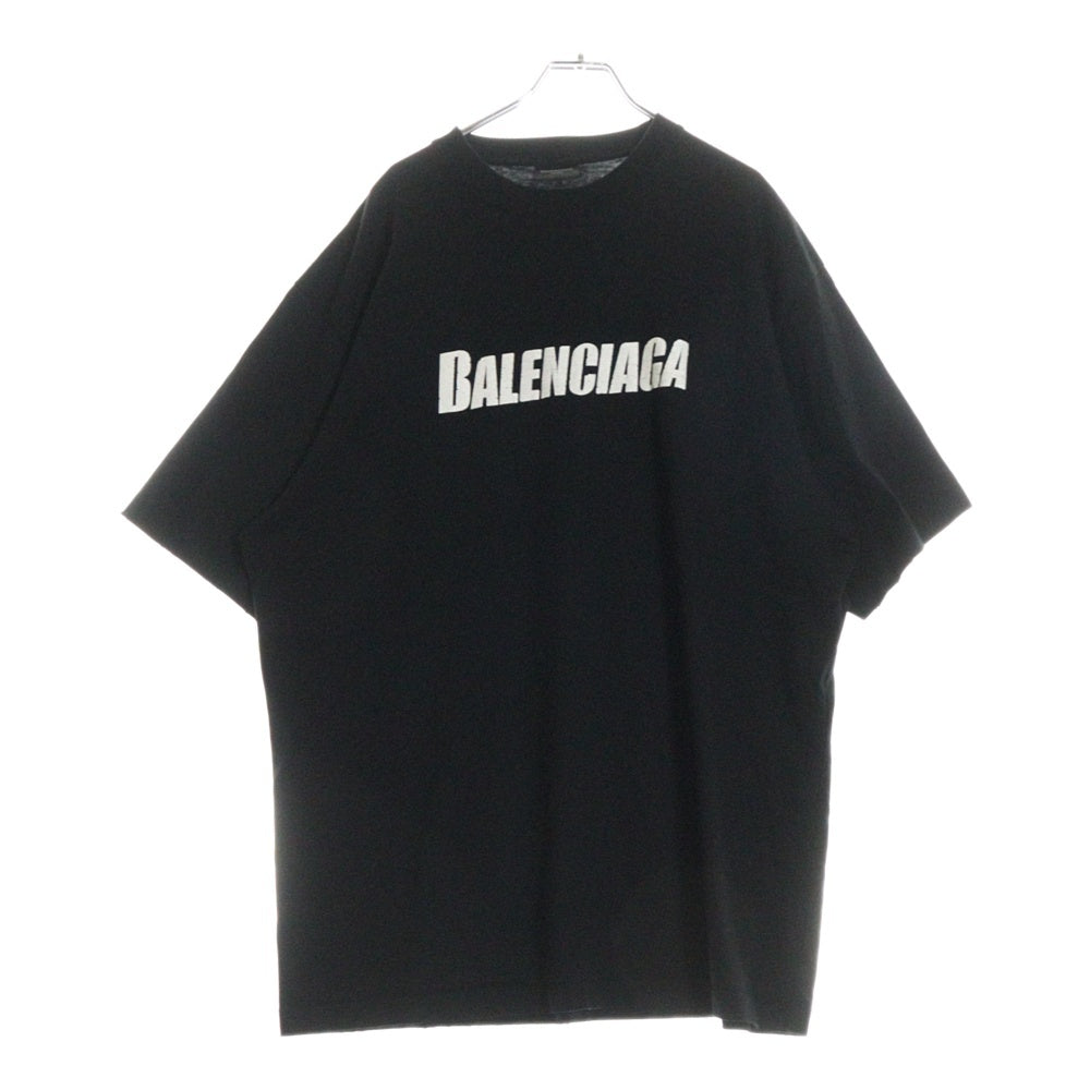 BALENCIAGA(バレンシアガ) デストロイ加工 ロゴプリント 半袖Tシャツ ブラック 651795 TNVL1