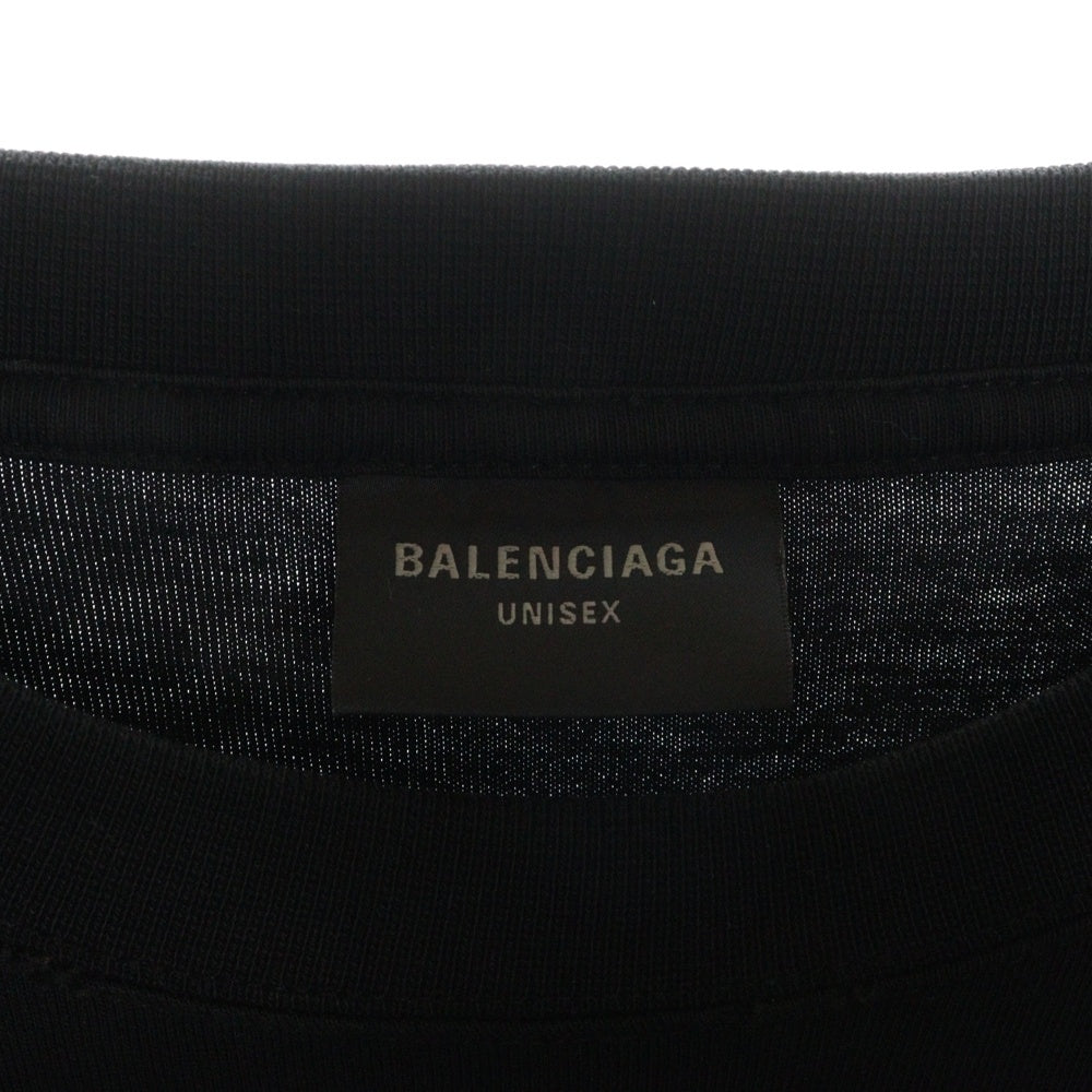 BALENCIAGA(バレンシアガ) デストロイ加工 ロゴプリント 半袖Tシャツ ブラック 651795 TNVL1