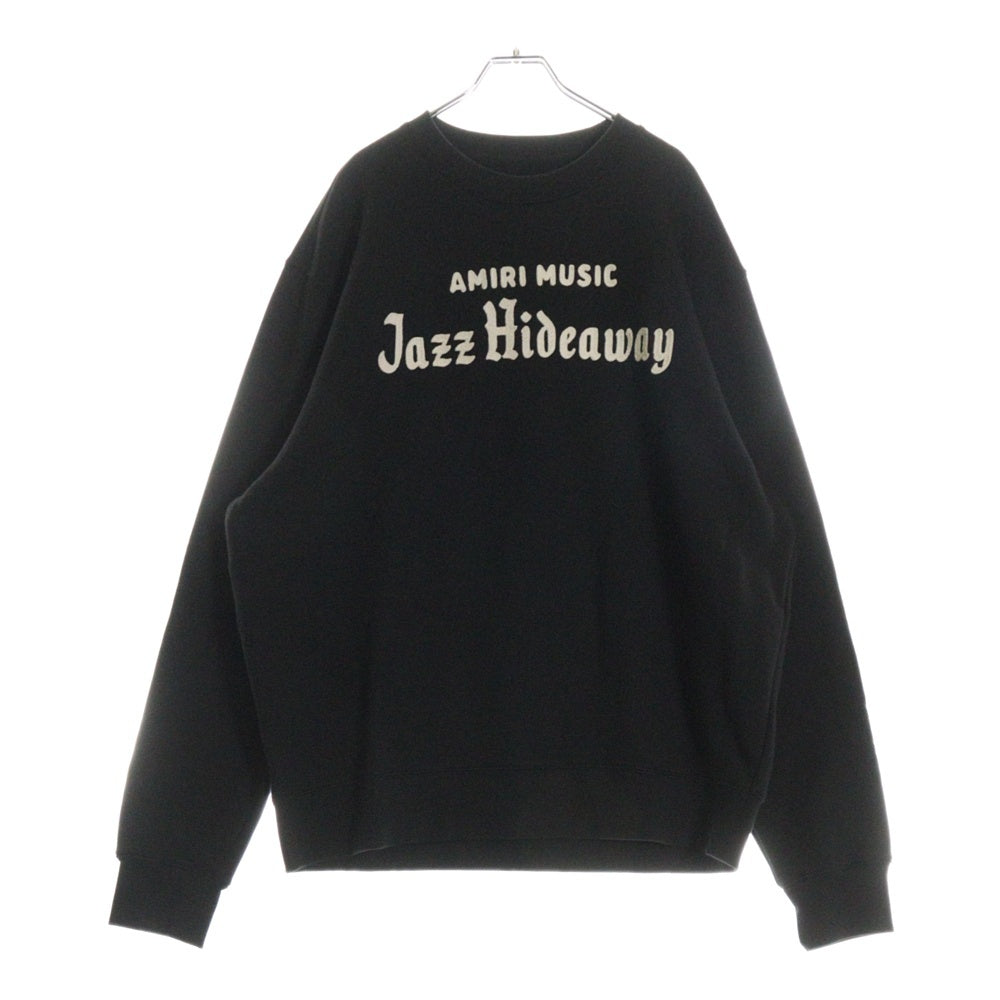 AMIRI(アミリ) JAZZ HIDEAWAY ロゴプリント クルーネック スウェット ブラック