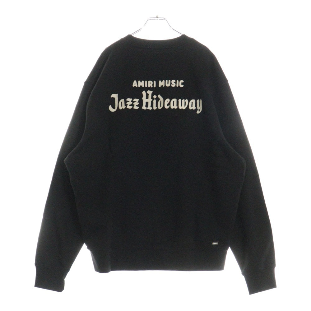AMIRI(アミリ) JAZZ HIDEAWAY ロゴプリント クルーネック スウェット ブラック