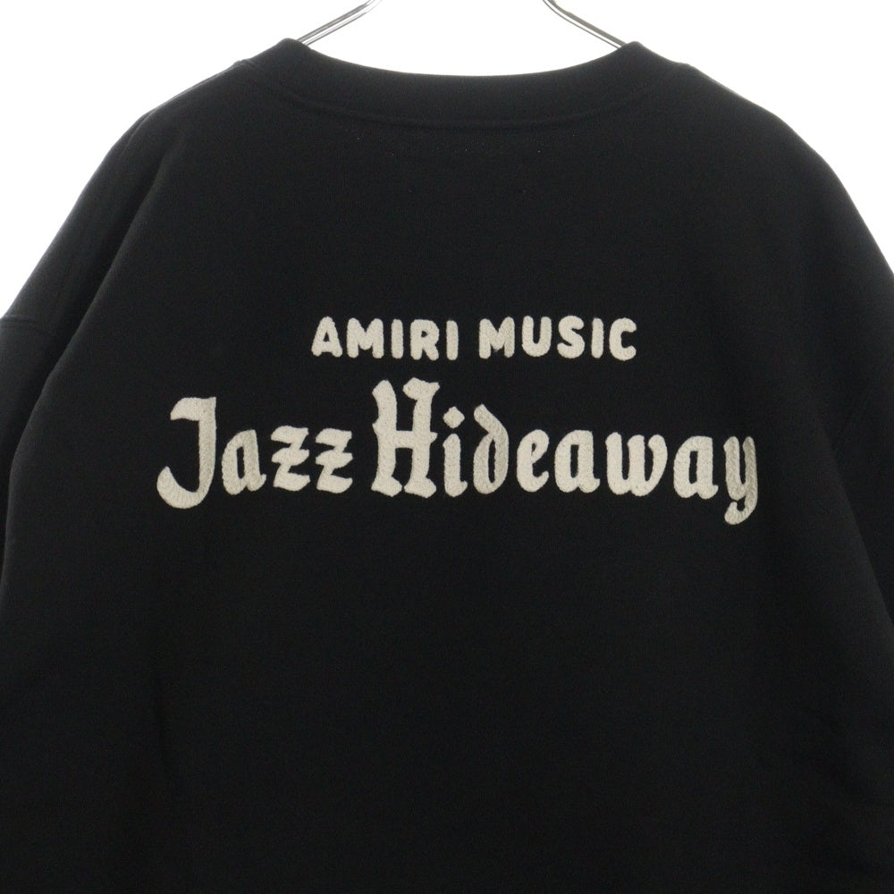 AMIRI(アミリ) JAZZ HIDEAWAY ロゴプリント クルーネック スウェット ブラック
