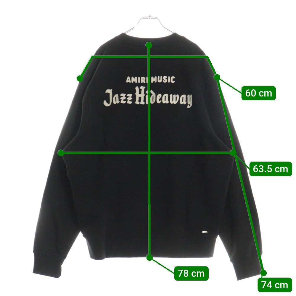 AMIRI(アミリ) JAZZ HIDEAWAY ロゴプリント クルーネック スウェット ブラック