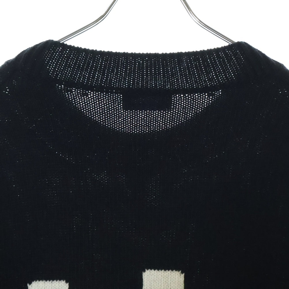 OFF-WHITE(オフホワイト) 24AW Shared Logo Knit ロゴジャガードデザイン クルーネック ニット ブラック OMHE198F24KNI001