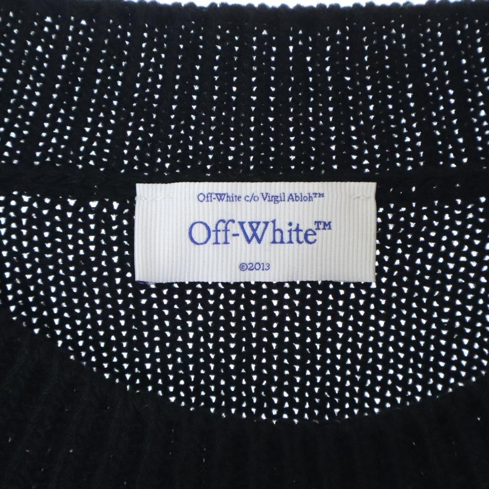 OFF-WHITE(オフホワイト) 24AW Shared Logo Knit ロゴジャガードデザイン クルーネック ニット ブラック OMHE198F24KNI001