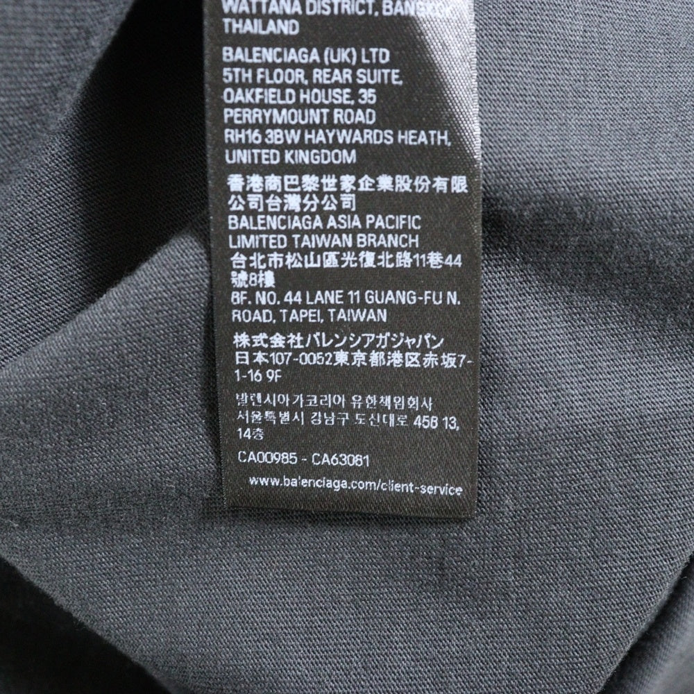 BALENCIAGA(バレンシアガ) BASKETBALL SERIES バスケットシリーズ ロゴ刺繍デザイン クルーネック 半袖Tシャツ ブラック 787349 TRVW9