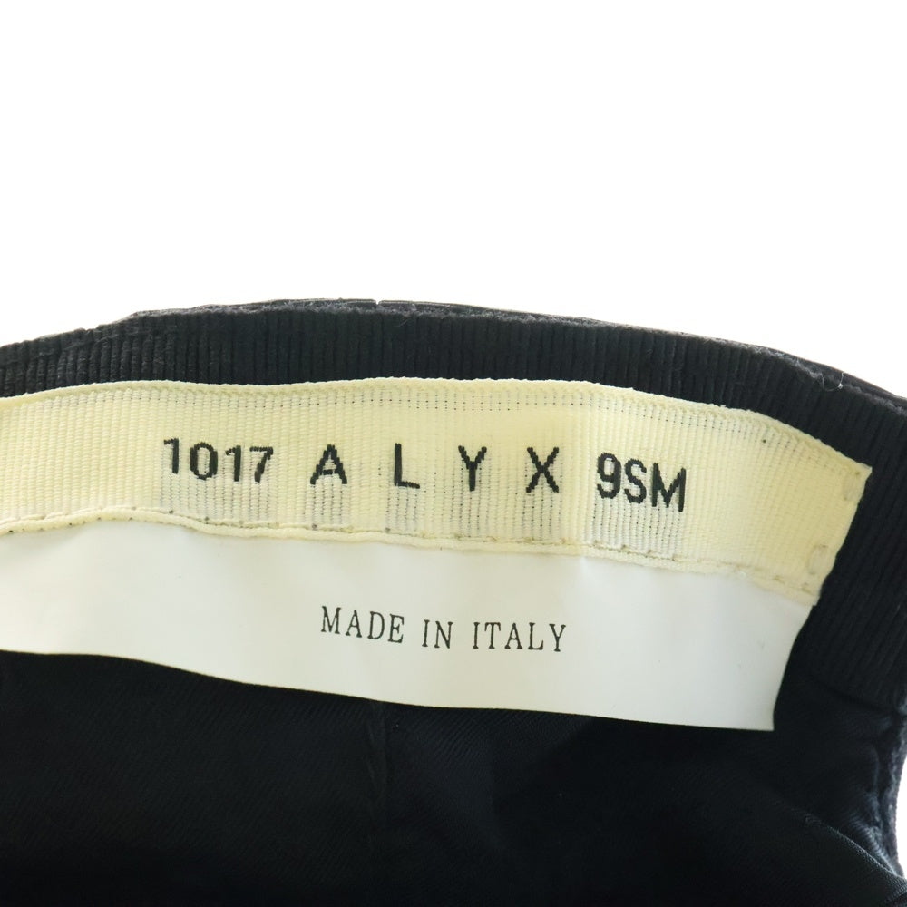 1017 ALYX 9SM(アリクス) バックルデザイン ナイロン 6パネル キャップ ブラック