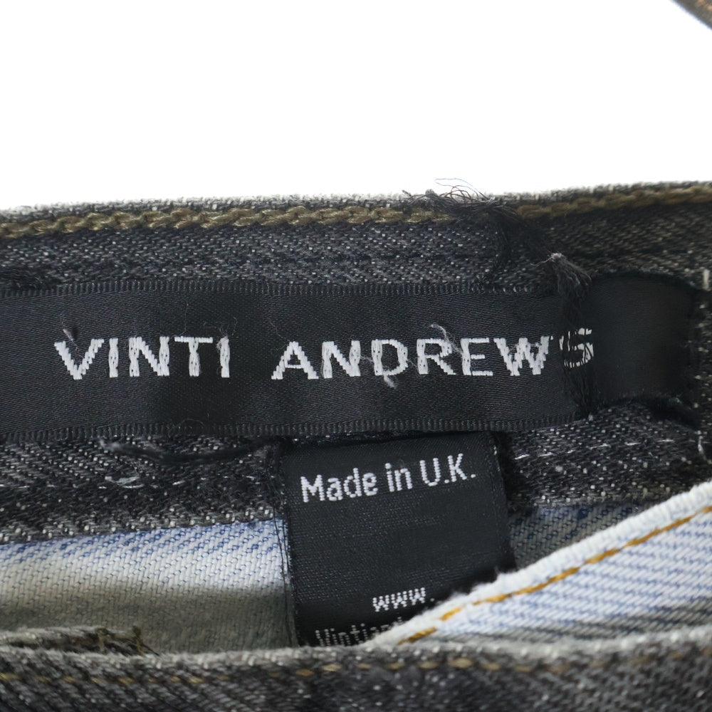 VINTI ANDREWS(ヴィンティアンドリュース) MA-1 デニムドッキング 再構築 ハーフパンツ マルチカラー