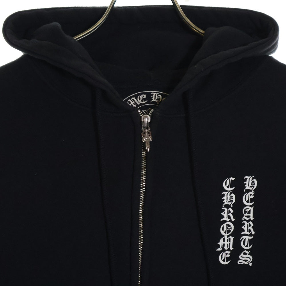 CHROME HEARTS(クロムハーツ) RS Cross S/S RSクロス 両面プリント ジップアップパーカー ブラック