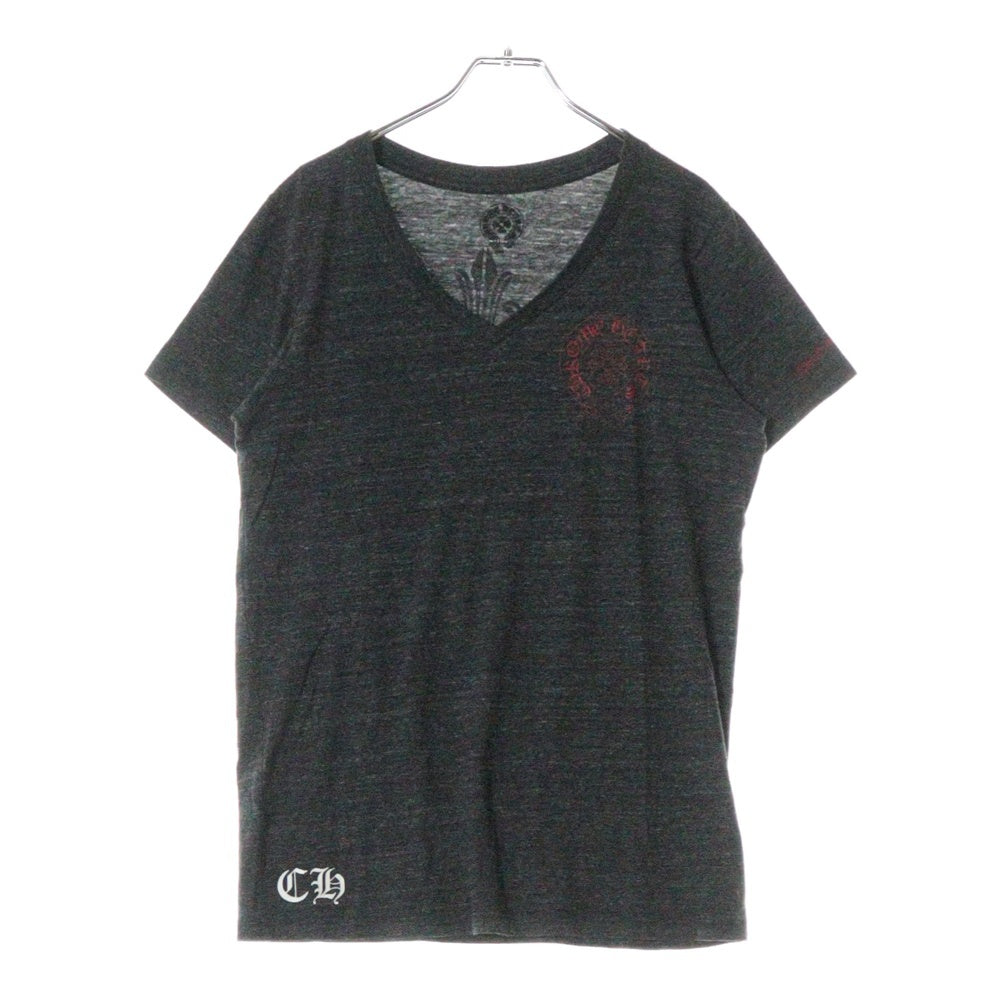 CHROME HEARTS(クロムハーツ) ホースシュープリント Vネック 半袖Tシャツ グレー