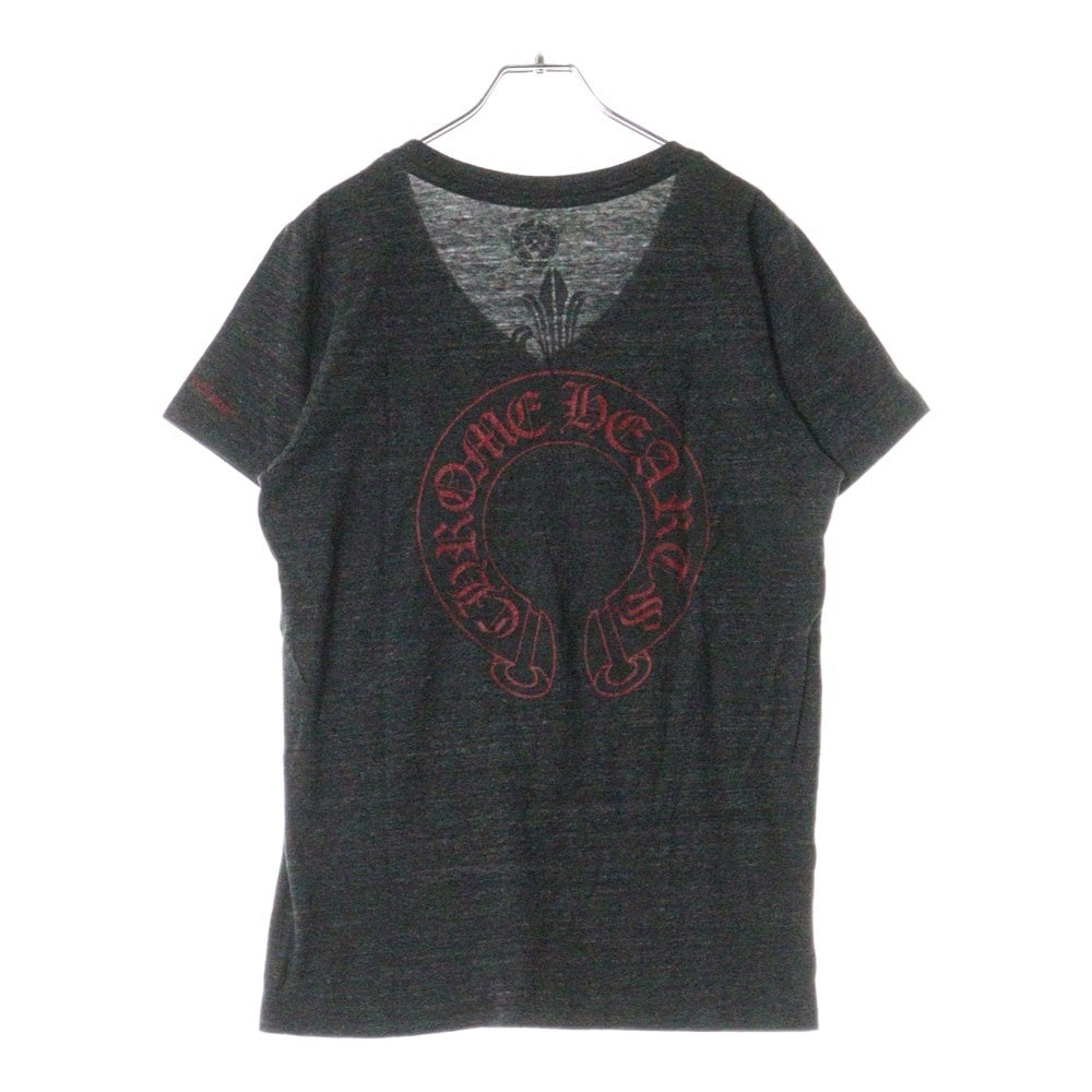 CHROME HEARTS(クロムハーツ) ホースシュープリント Vネック 半袖Tシャツ グレー