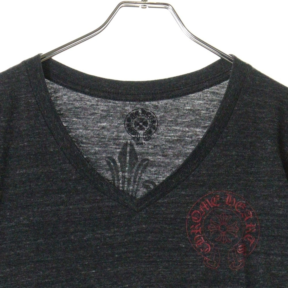 CHROME HEARTS(クロムハーツ) ホースシュープリント Vネック 半袖Tシャツ グレー
