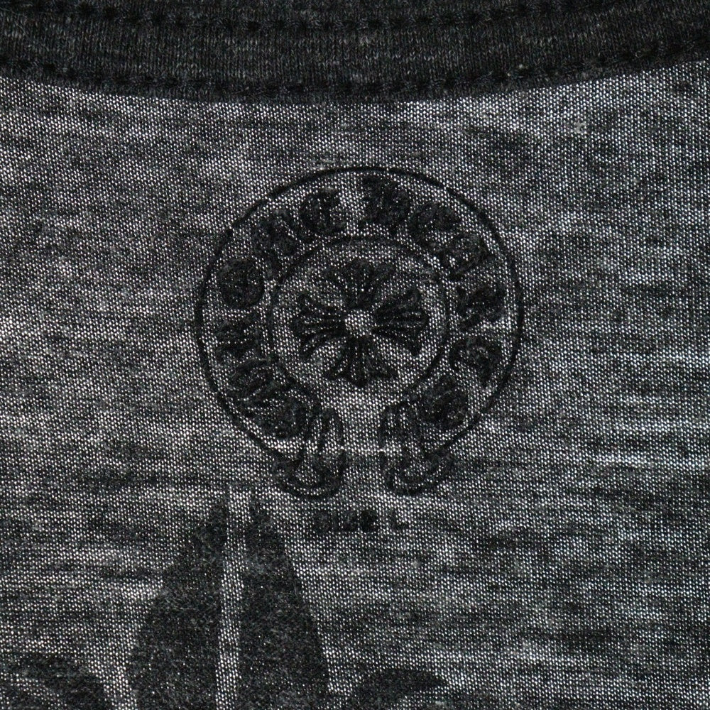 CHROME HEARTS(クロムハーツ) ホースシュープリント Vネック 半袖Tシャツ グレー