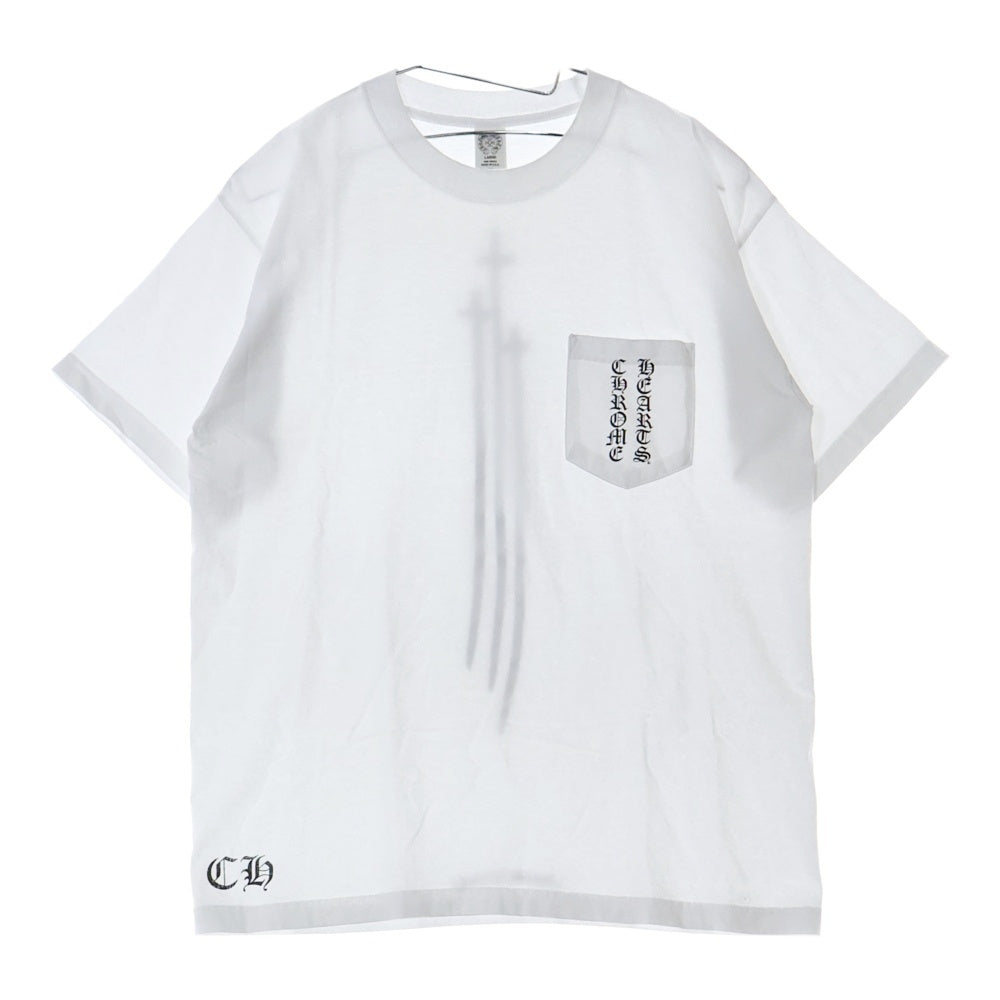 CHROME HEARTS(クロムハーツ) RS Cross S/S RS クロス 両面プリント 半袖Tシャツ ホワイト