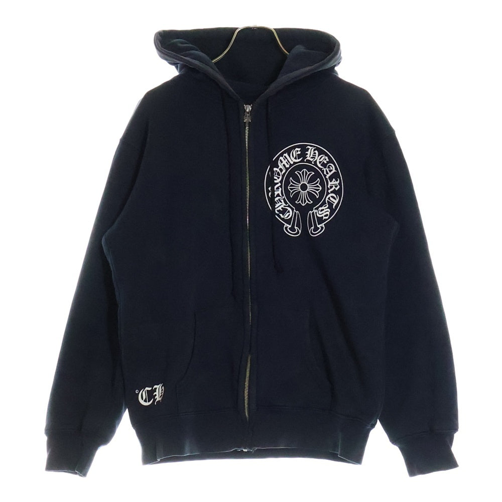 CHROME HEARTS(クロムハーツ) zip up hoodie CHクロス スタープリント スクロールラベル ジップアップパーカー ネイビー