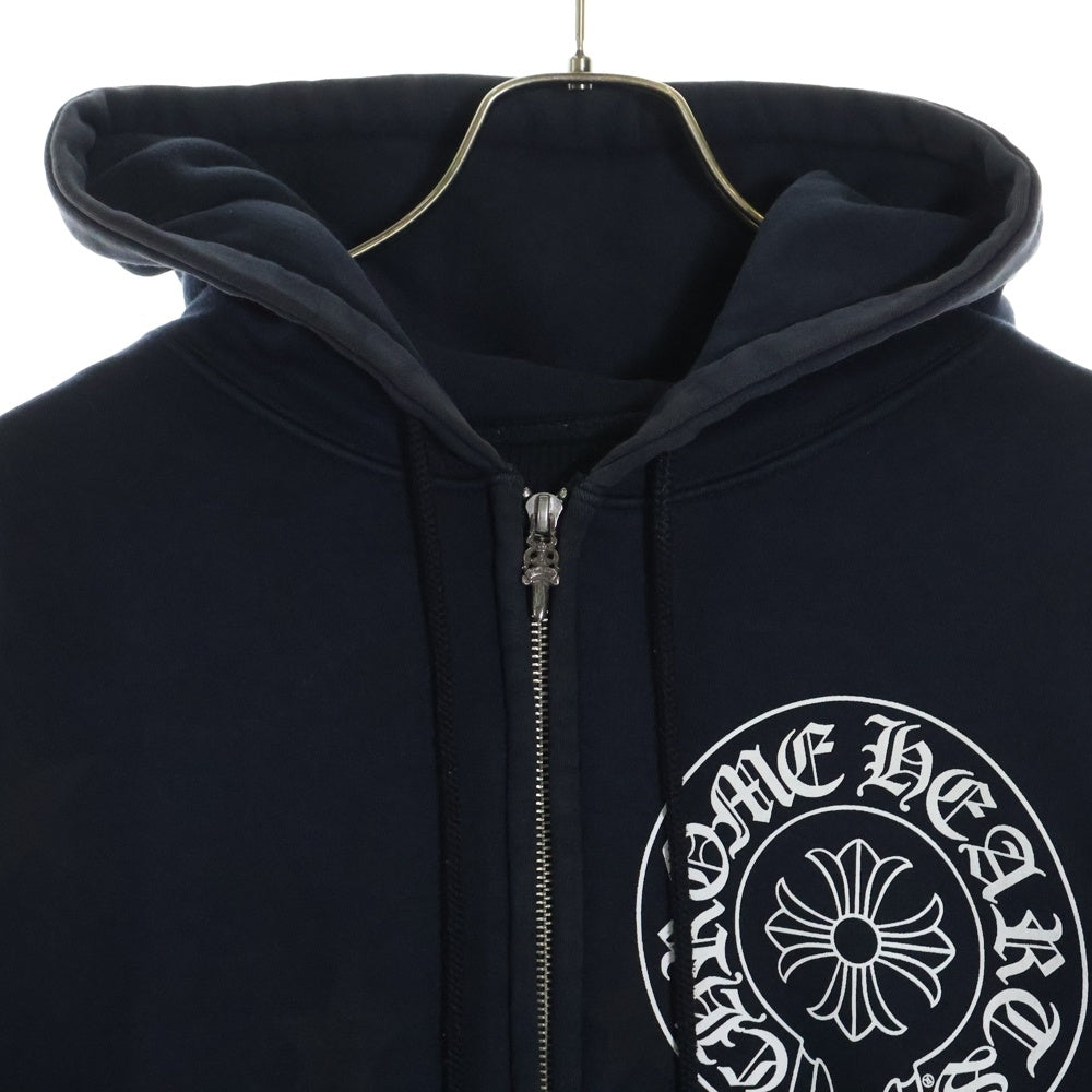 CHROME HEARTS(クロムハーツ) zip up hoodie CHクロス スタープリント スクロールラベル ジップアップパーカー ネイビー
