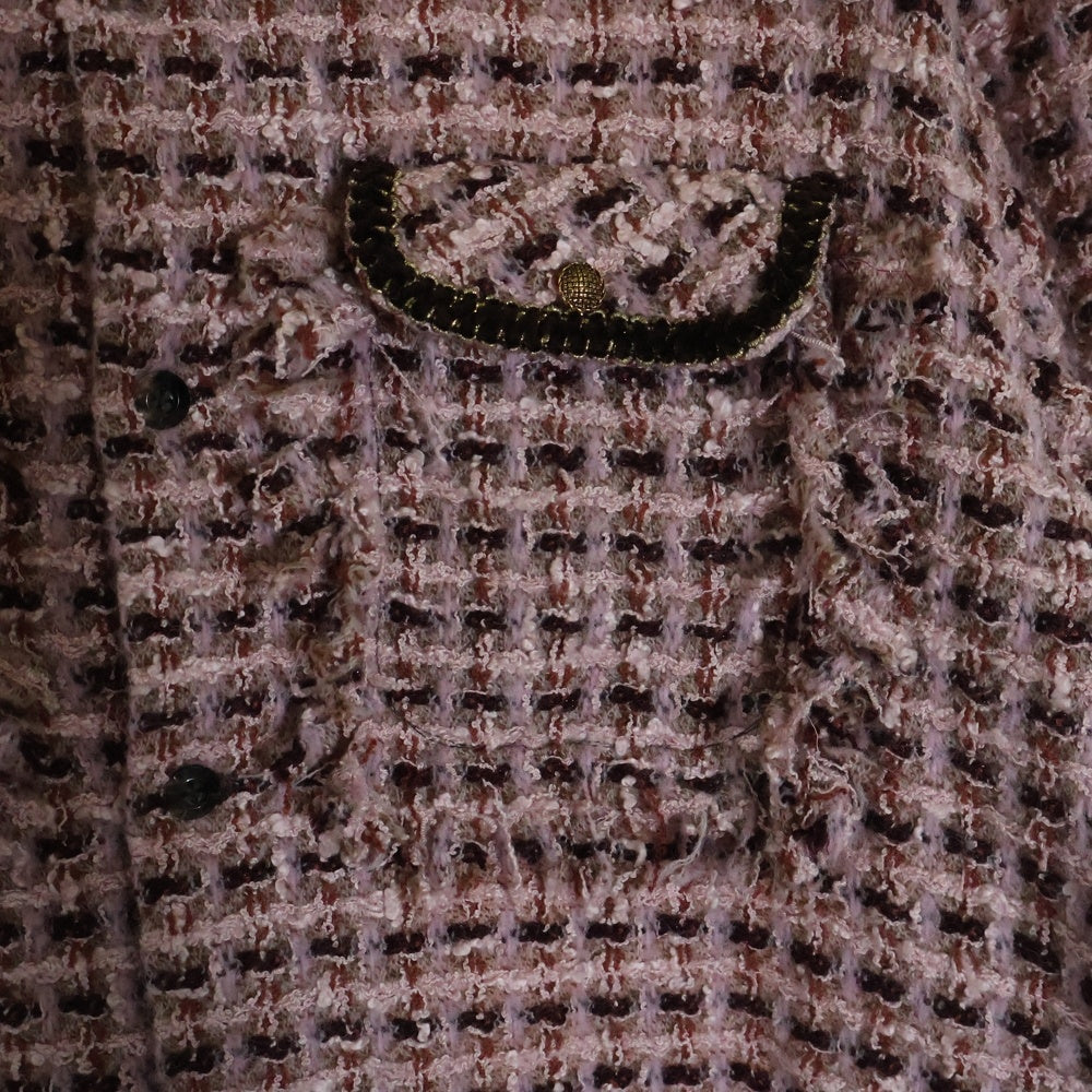 KAPITAL(キャピタル) fancy tweed board shirt ファンシー ツイード ボード 長袖シャツジャケット ピンク K2410LS092